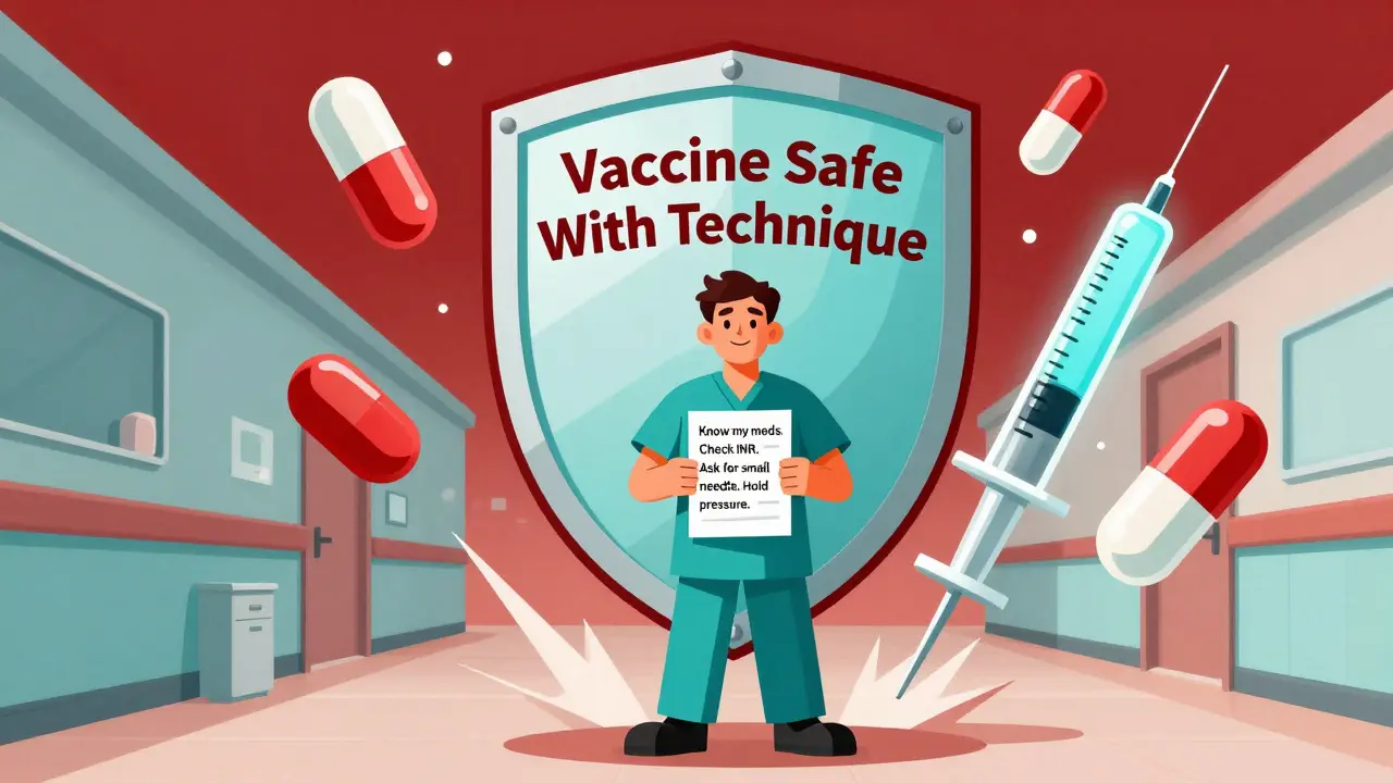 Patient holding checklist, standing confidently with symbolic medical icons surrounding them in poster style.