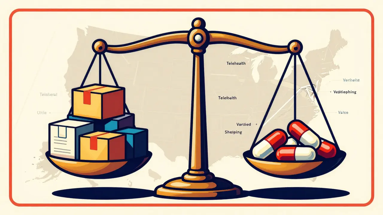 Balanced scale comparing expensive brands to affordable generics, showing cost savings