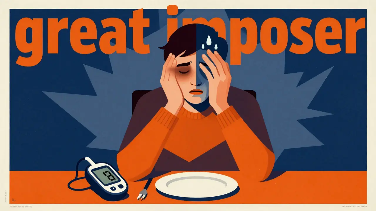 Person confused by overlapping symptoms of drunkness and low blood sugar