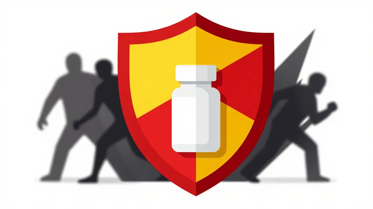 Shield protecting medicine from online scams